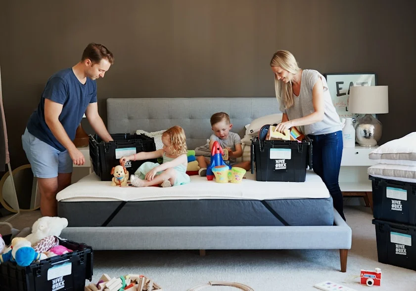 Family preparing for relocation