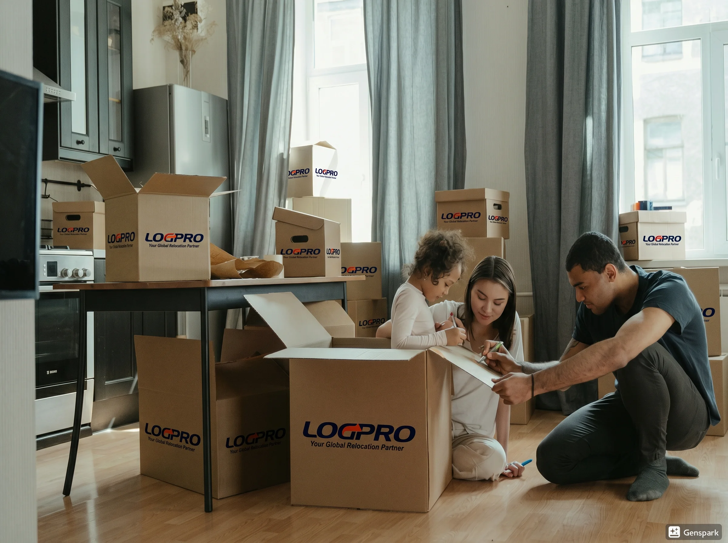 Family relocating with LogPro boxes